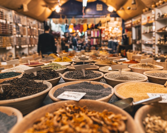 Assorted spices sold at a shop